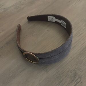 LOFT Gray and Brown Headband with Gold Accent NWT